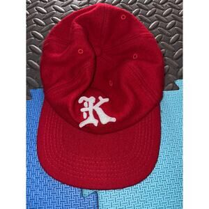 Vintage Krooked Skateboard Mark Gonzales Wool strapback red